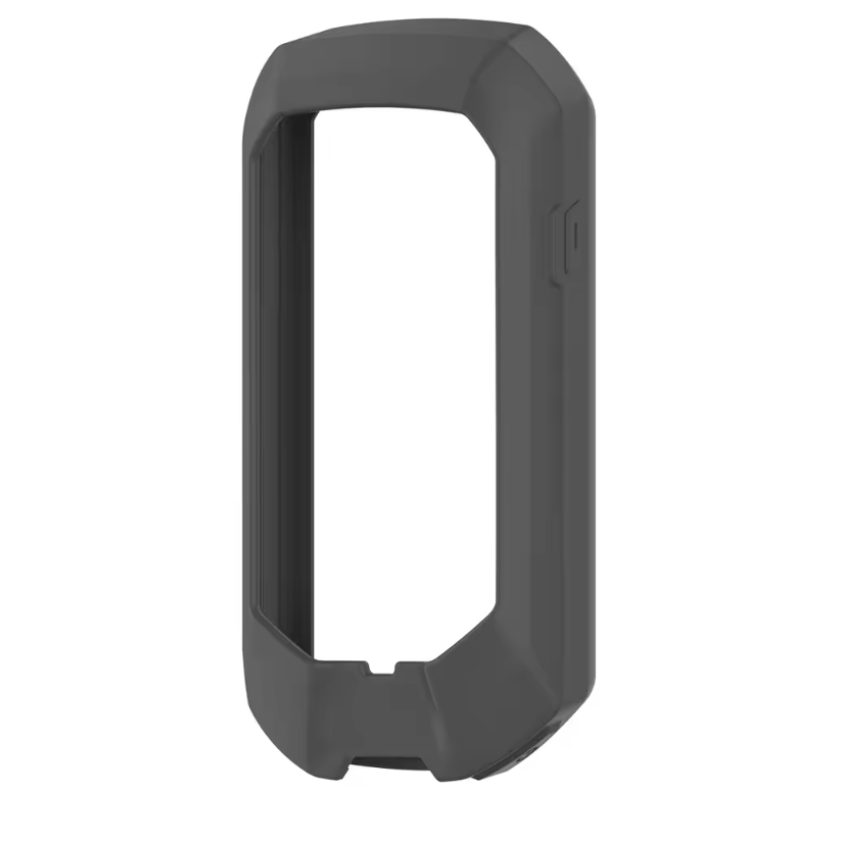 Garmin Edge 1050 silicone protective case showing flexible black shock absorbing elastomeric skin body precision laser cutouts for quarter turn handlebar mounts tactile button overlays and USB C charging port access ports - Epic Sports Kenya