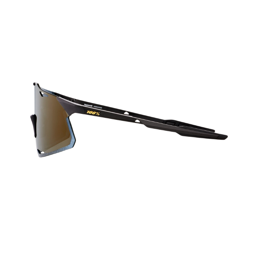 100% Hypercraft Cycling Sunglasses – Matte Black / Soft Gold Mirror