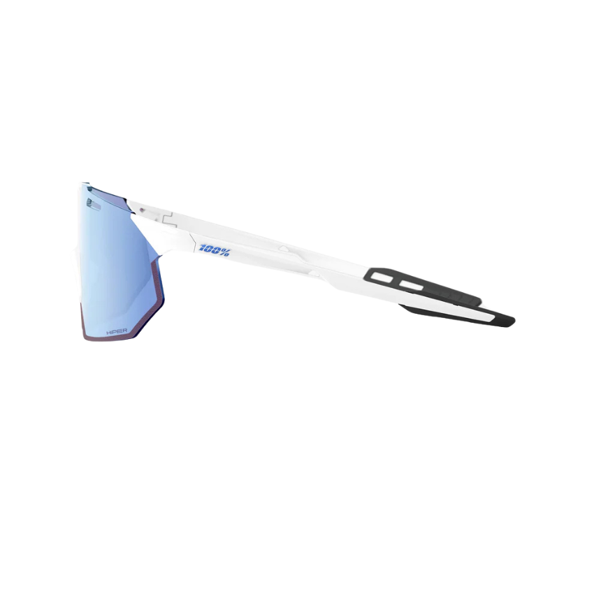 100% Hypercraft SQ Cycling Sunglasses – Soft Tact White – HiPER Blue Multilayer Mirror Lens