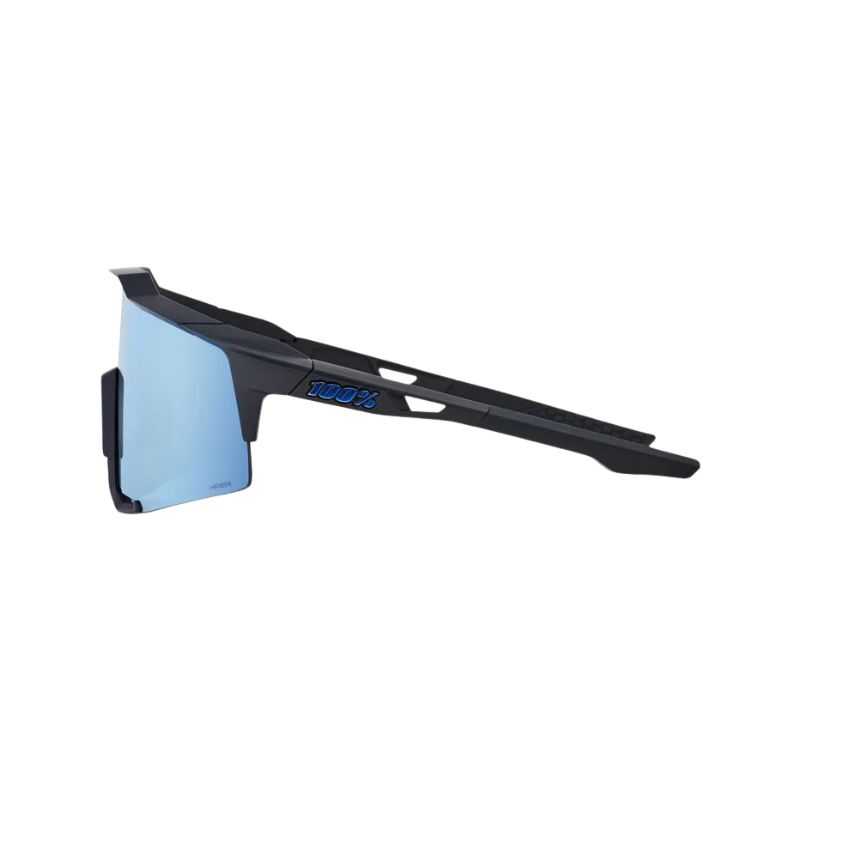 100% Speedcraft Cycling Sunglasses – Matte Black – HiPER Red Mirror