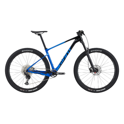 Giant XTC Advanced 29 3 carbon hardtail mountain bike in Sea Sparkle blue displaying its lightweight Advanced-grade composite frameset Giant Crest 34 suspension fork Shimano Deore 1x12 drivetrain and tubeless wheels - Epic Sports Kenya