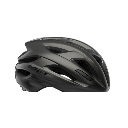 MET Idolo road cycling helmet in glossy titanium metallic finish with integrated rear LED safety light - Epic Sports Kenya