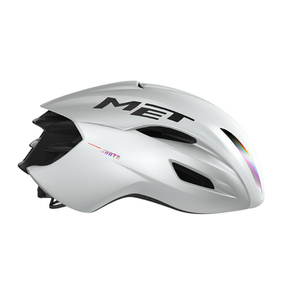 MET Manta MIPS aero road cycling helmet in white holographic glossy iridescent finish - Epic Sports Kenya