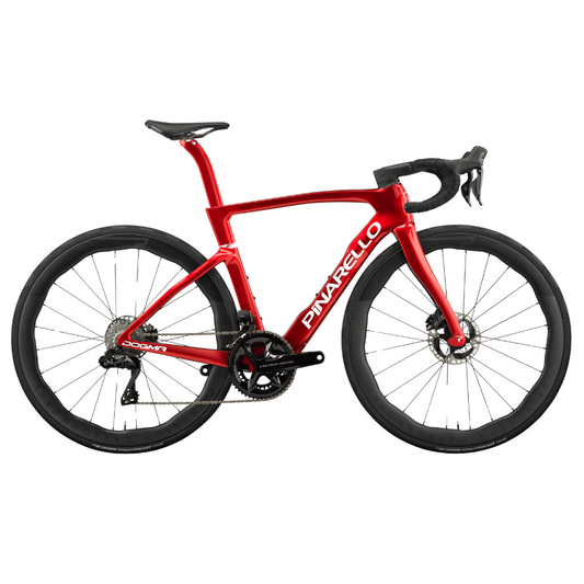 Pinarello Dogma F complete carbon road race bike build showing torayca m40x frame most talon ultra fast integrated cockpit carbon racing wheelset and premium choice of shimano dura ace di2 or sram red axs wireless electronic groupsets - Epic Sports Kenya