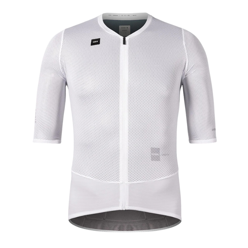 Gobik Carrera 3.0 unisex short sleeve cycling jersey in pristine minimalist white edition ultra slim pro peloton aerodynamic race fit - Epic Sports Kenya