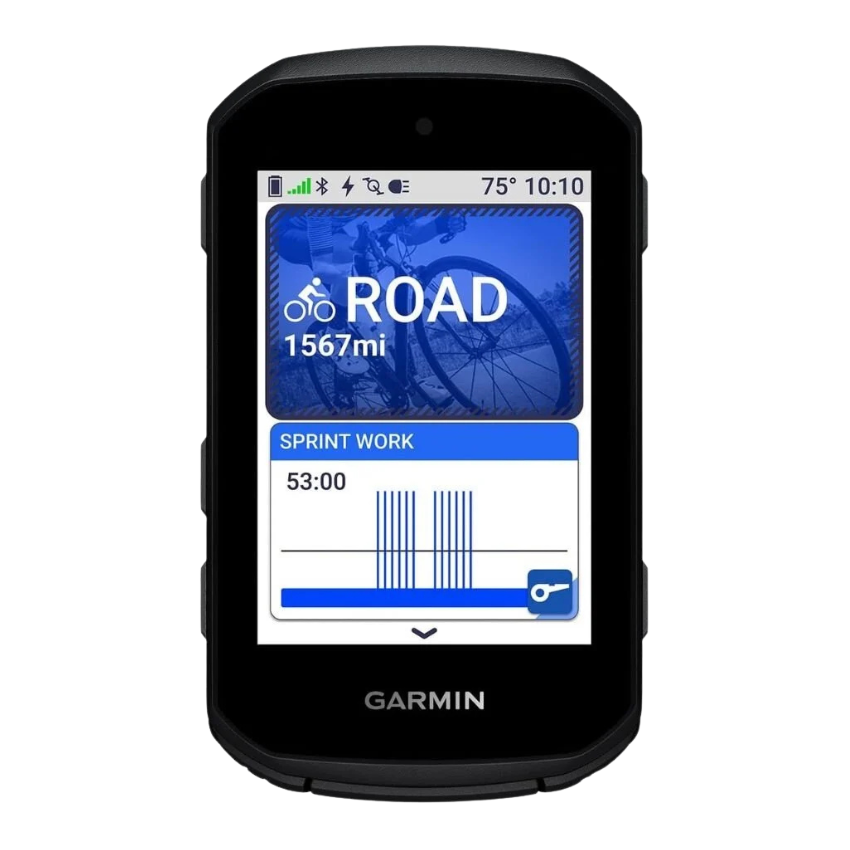 Garmin Edge 550 compact GPS bike computer showing bright two point seven inch transmissive LCD color display screen smart fueling prompts real time weather radar maps and rugged edge physical tactile control buttons - Epic Sports Kenya