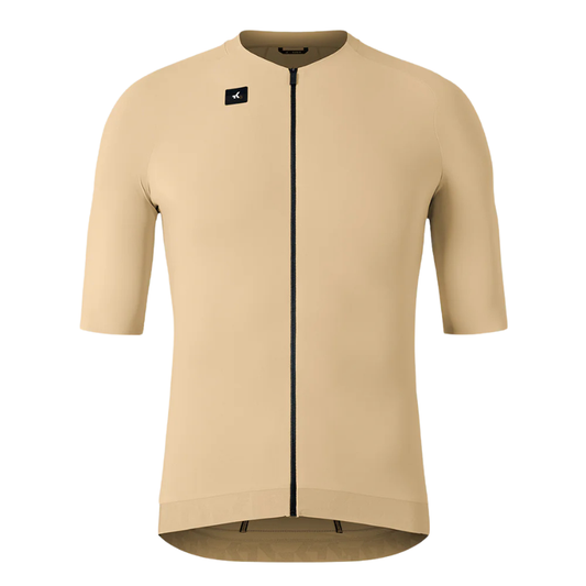 Gobik CX Solid unisex short sleeve cycling jersey in minimalist organic Rye earth colorway highly breathable versatile training fit - Epic Sports Kenya