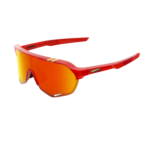 100 percent S2 sport performance cycling sunglasses Trek Factory Racing team edition in translucent matte red frame with HiPER red mirror cylindrical shield lens - Epic Sports Kenya