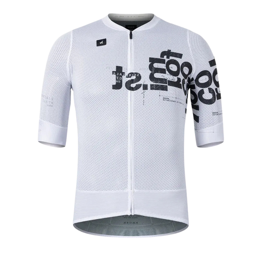 Gobik Carrera 2.0 unisex short sleeve cycling jersey in unique typographic Monospace edition ultra slim pro peloton aerodynamic fit - Epic Sports Kenya