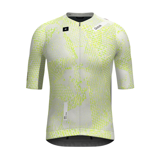 Gobik CX Pro 4.0 unisex short sleeve cycling jersey in unique Hack off white and khaki paneling ultra slim aerodynamic race fit - Epic Sports Kenya