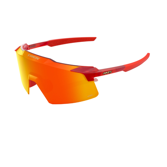 100 percent Aerocraft sport performance sunglasses Trek Factory Racing team edition in translucent matte red frame with HiPER red mirror 3DPlane shield lens - Epic Sports Kenya
