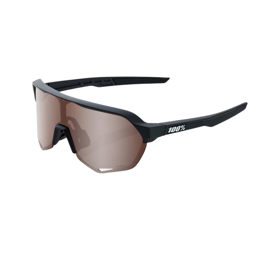 100 percent S2 sport performance cycling sunglasses in sleek Soft Tact Black matte frame with premium protective cylindrical shield lens - Epic Sports Kenya