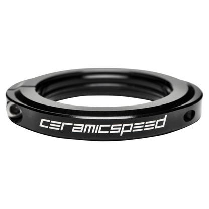 CeramicSpeed preload ring alternative for SRAM DUB cranksets showing high precision black CNC machined aluminum alloy body internal adjustment threads integrated split clamping slot and heavy duty stainless steel mthree hex tension bolt - Epic Sports Kenya