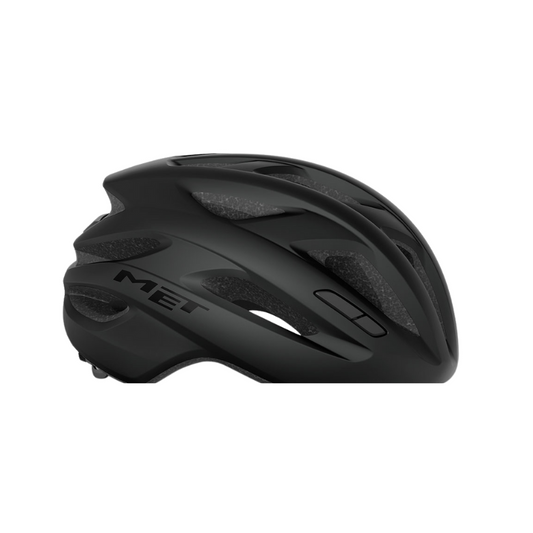 MET Idolo road cycling helmet in matte black stealth finish with integrated rear LED safety light - Epic Sports Kenya