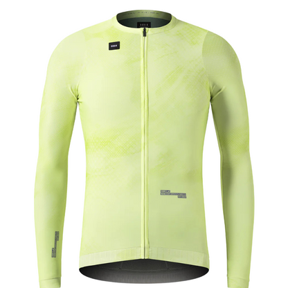 Gobik CX Pro 3.0 unisex performance cycling jersey in shadow lime featuring perfect fit paneling long raw cut aero sleeves and patented GRS rear pocket matrix - Epic Sports Kenya