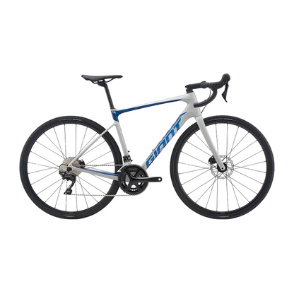 Giant Defy Advanced 2 carbon endurance road bike displaying its lightweight Advanced composite frame full carbon fork Shimano 105 2x12 drivetrain flat mount hydraulic disc brakes and Giant D Fuse components - Epic Sports Kenya