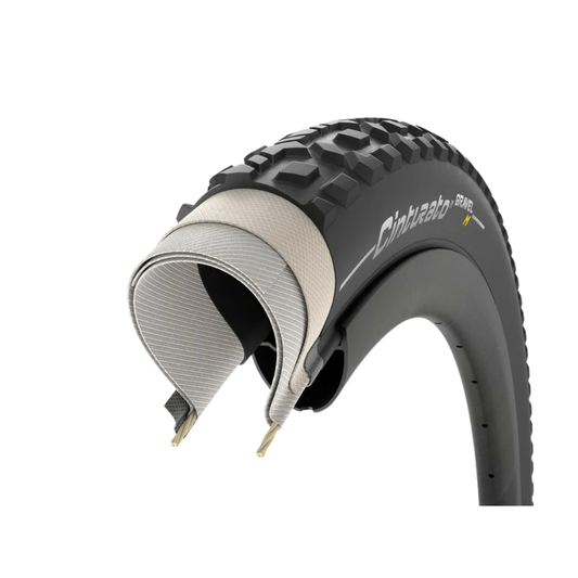 Pirelli Cinturato Gravel Mixed Terrain tubeless gravel cycling tyre 700x45c showing aggressive speedgrip compound tread pattern and robust techwall side protective casing - Epic Sports Kenya
