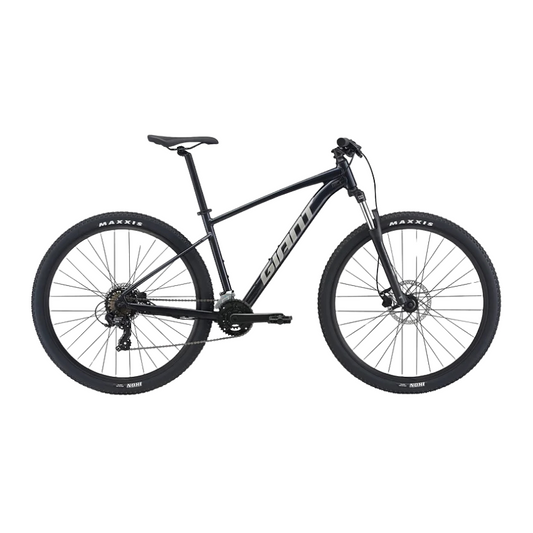 Giant Talon 29 3 2023 alloy hardtail mountain bike in Amber Glow displaying its ALUXX alloy frameset SR Suntour suspension fork Shimano 2x8 drivetrain Tektro hydraulic disc brakes and Kenda 29er tires - Epic Sports Kenya