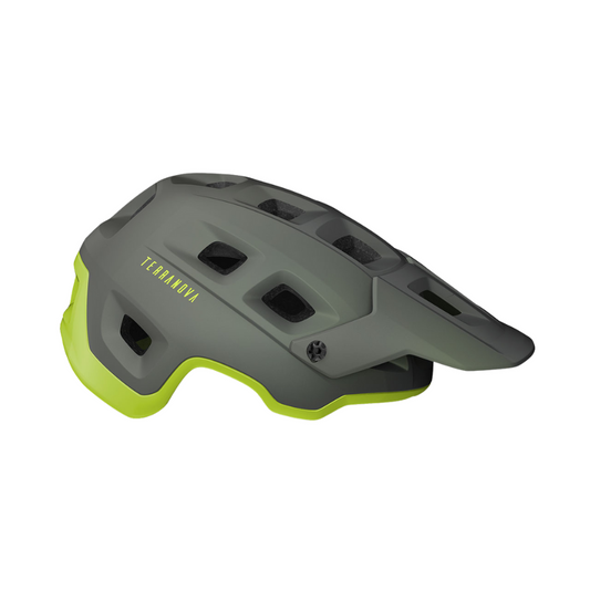 MET Terranova MIPS mountain bike helmet in matte gray with high visibility lime accents - Epic Sports Kenya