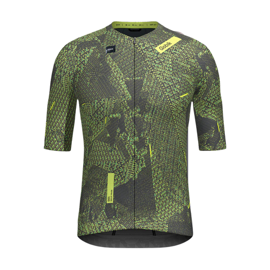 Gobik CX Pro 4.0 unisex short sleeve cycling jersey in unique Bug earth tone olive green paneling ultra slim aerodynamic race fit - Epic Sports Kenya