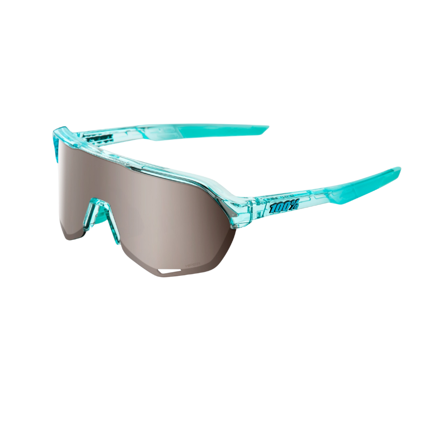 100 percent S2 sports cycling sunglasses in polished translucent mint green frame with high contrast HiPER silver mirror shield lens - Epic Sports Kenya