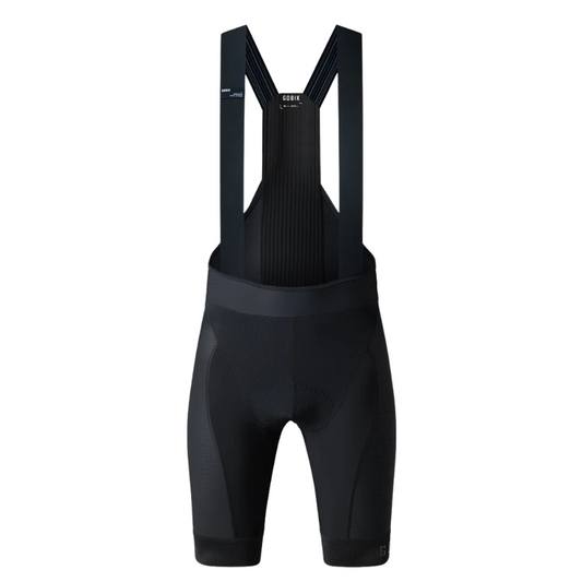 Gobik Limited 6.0 men cycling bib shorts in classic black featuring ergonomic multi panel racing compression and elite K10 long distance endurance chamois - Epic Sports Kenya