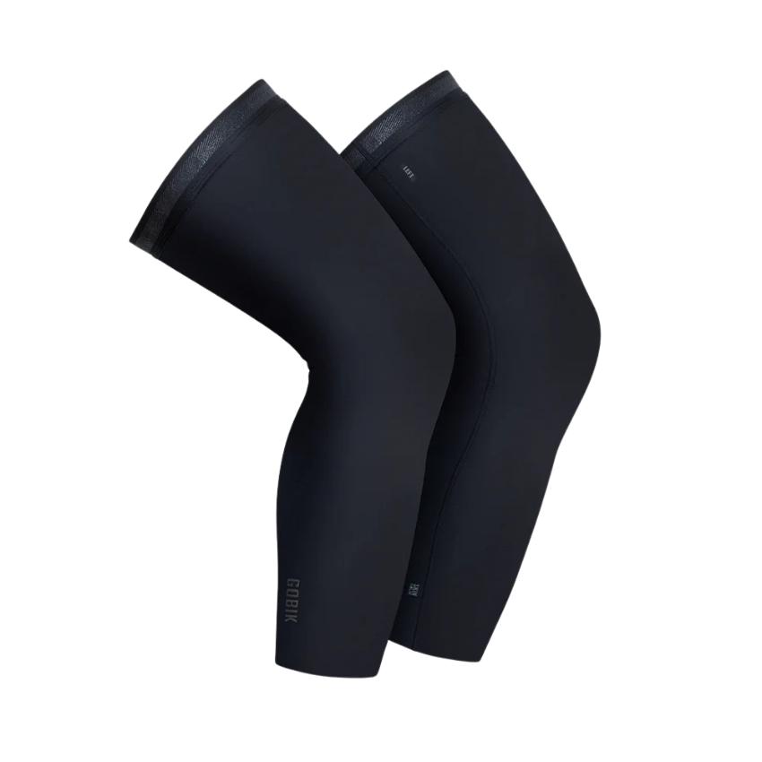 Gobik Haru unisex thermal cycling knee warmers packable water repellent micro fleece knee sleeves black - Epic Sports Kenya