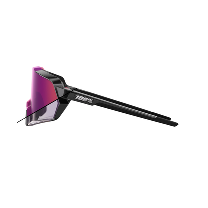 100% Korbin Photochromic Cycling Sunglasses – Gloss Black / Purple Mirror