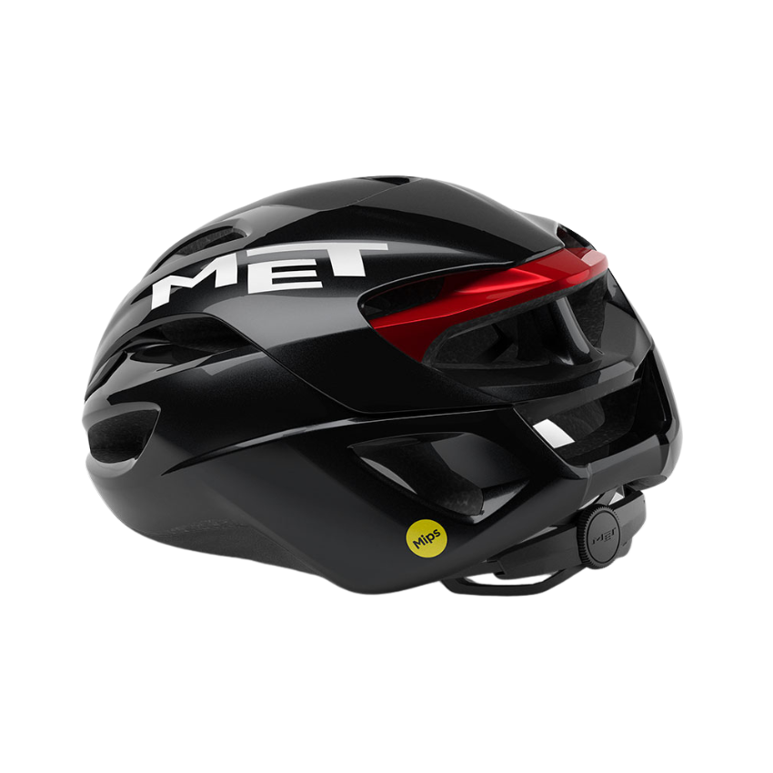 MET Rivale MIPS Road Cycling Helmet – Black Red Glossy