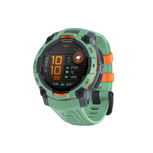 Garmin Instinct 3 rugged outdoor GPS smartwatch forty five millimeter size displaying tactical fiber reinforced polymer body with metal reinforced aluminum bezel built in bright LED flashlight window and high contrast display face - Epic Sports Kenya