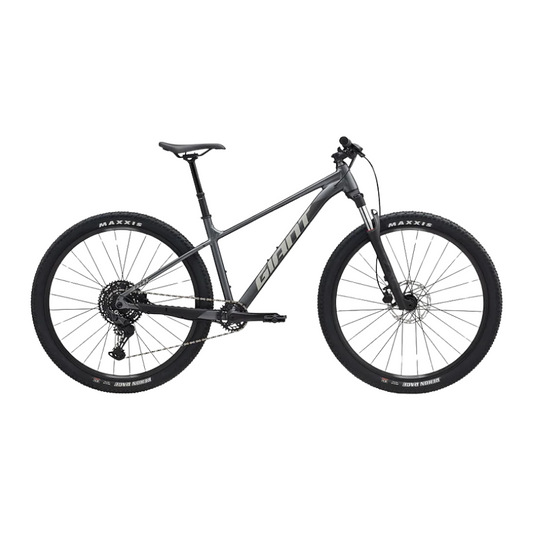 Giant Talon 29 1 elite alloy hardtail mountain bike displaying its ALUXX alloy frameset SR Suntour air suspension fork Shimano Deore 1x12 drivetrain Tektro hydraulic disc brakes and Maxxis 29er tires - Epic Sports Kenya