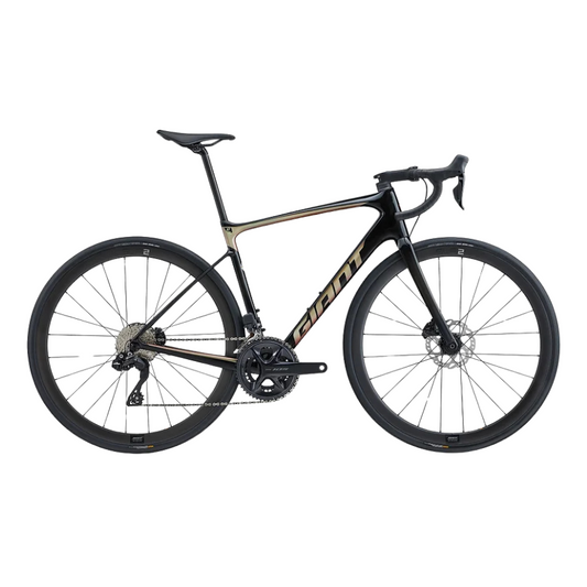Giant Defy Advanced Pro 2 Di2 carbon endurance road bike displaying its lightweight Advanced composite frame full carbon fork Shimano 105 Di2 wireless electronic 2x12 groupset Giant SLR 2 carbon wheels and hidden internal routing cockpit - Epic Sports Kenya