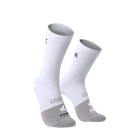 Gobik Lightweight 2.0 unisex performance cycling socks in Salt off white textured open mesh weave extended pro peloton cuff - Epic Sports Kenya