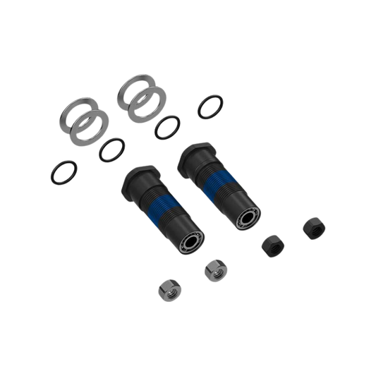 Favero Assioma DUO-Shi adapters replacement set part number 772-73 featuring pre assembled left and right shimano pedal body adapters with factory bearings nuts and o-ring seals - Epic Sports Kenya