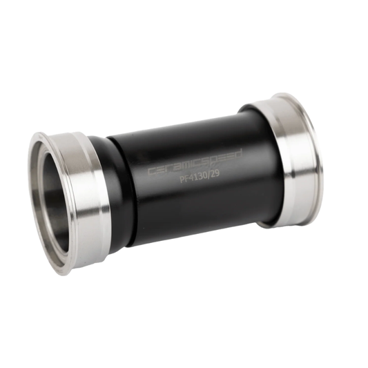 CeramicSpeed BB Alpha Road BB86 for SRAM DUB bottom bracket assembly showing precision black anodized CNC machined aluminum alloy press fit cups hand built ceramic bearings internal sleeve spacer and low friction dust seal covers - Epic Sports Kenya