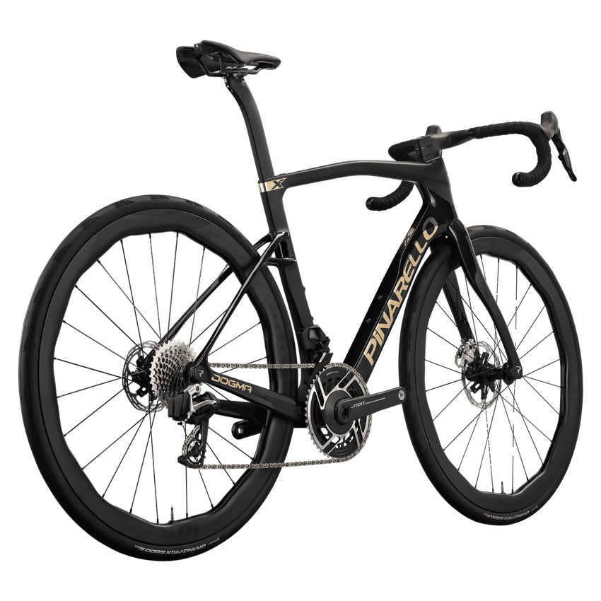Pinarello New Dogma X Shimano Dura-Ace Di2 PM Carbon Endurance Road Bike – ETNA LUCENTE – Princeton Grit 4540 X – rear three quarter