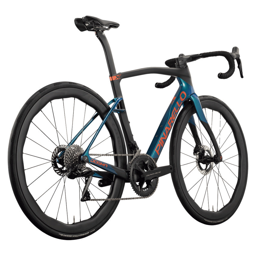 Pinarello New Dogma X Shimano Dura-Ace Di2 PM Carbon Endurance Road Bike – JADE ECLIPSE – Princeton Grit 4540 X – rear three quarter