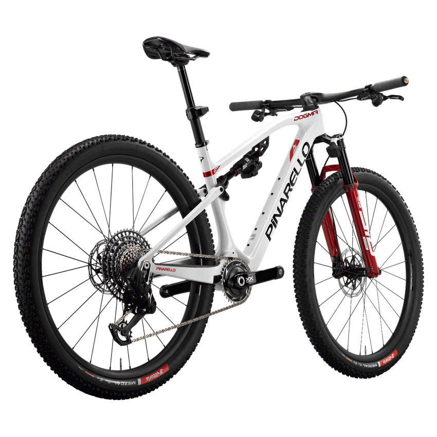 Pinarello Dogma XCR SRAM XX SL AXS PM Mountain Bike – Arctic Flame – rear three quarter