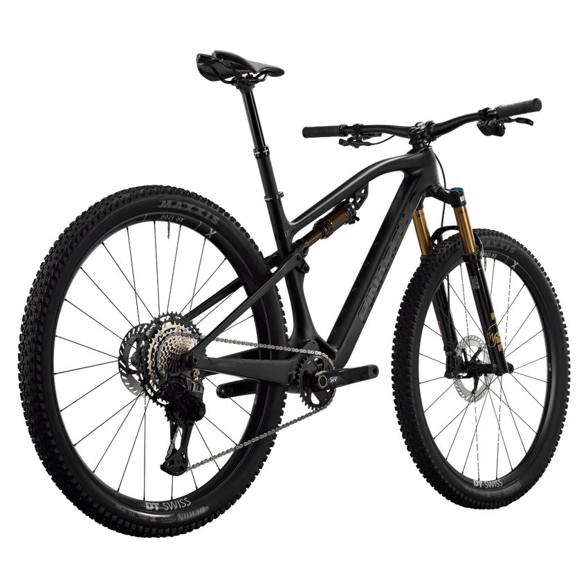 Pinarello XCT9 Shimano XT Di2 Mountain Bike – Black On Black – rear three quarter