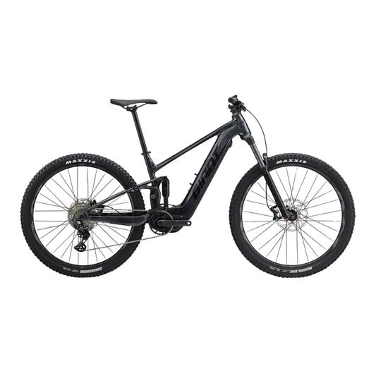 Giant Stance E+ 2 625 full suspension electric trail mountain bike displaying its integrated ALUXX SL alloy frame mid drive Yamaha powered SyncDrive Sport motor RockShox rear shock and Maxxis tubeless tires - Epic Sports Kenya